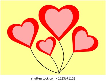  heart balloons symbol of love.