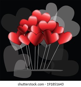 Heart balloons for Valentine's Day