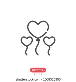 Heart balloons vector icon