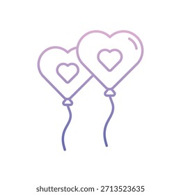 Icono de Vector de globos de corazón ilustración de stock