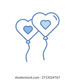 Icono de Vector de globos de corazón ilustración de stock