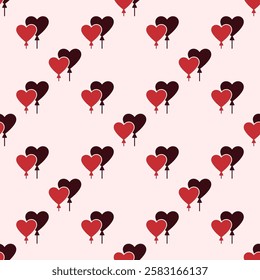 Heart balloons vector love and passionate emotion concept creative background