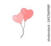 Heart balloons vector. Set of hearts decorations for the holiday. Heart shape balloon vector. Love and holiday vector logo. Vector illustration.