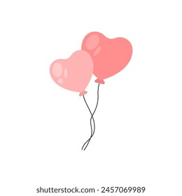 Heart balloons vector. Set of hearts decorations for the holiday. Heart shape balloon vector. Love and holiday vector logo. Vector illustration.