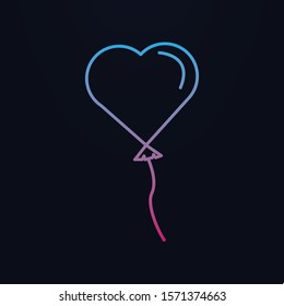 Heart baloon .Nolan icon. Simple thin line, outline vector of party icons for ui and ux, website or mobile application