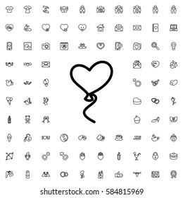 heart baloons icon illustration isolated vector sign symbol. Love icons set.