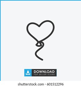 heart baloons icon. simple outline heart baloons vector icon. on white background.