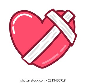 Heart bandage doodle icon design vector. Mending love emoji symbol illustration.