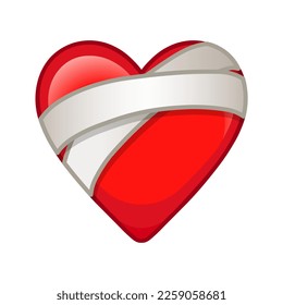 Corazón en vendas Icono de gran tamaño para sonrisa emoji