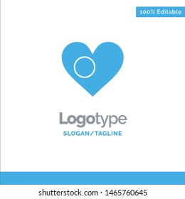 Heart, Bangla, Bangladesh, Country, Flag Blue Solid Logo Template. Place for Tagline. Vector Icon Template background