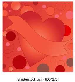  heart with banner and circles