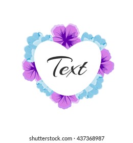 heart banner with flowers
