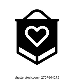 Heart Banner Icon Vector Symbol Design Illustration
