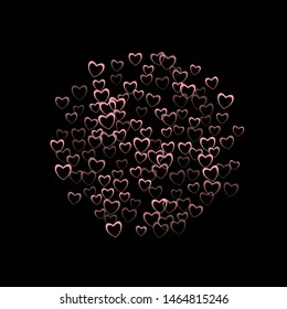 Heart banner which consists of isolated elements. Modern style with beautiful elements in heart banner. Can be used as print, wallpaper, cards, valentine cards, banner, background and etc.