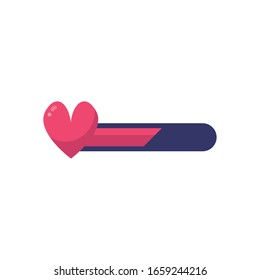 heart bar line style icon design, videogame play leisure gaming technology entertainment obsession digital and lifestyle theme Vector illustration