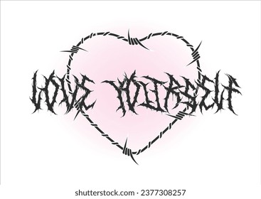 HEART BARBED VECTOR DESIGN HAND DRAWN