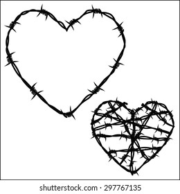 Heart of barbed wire