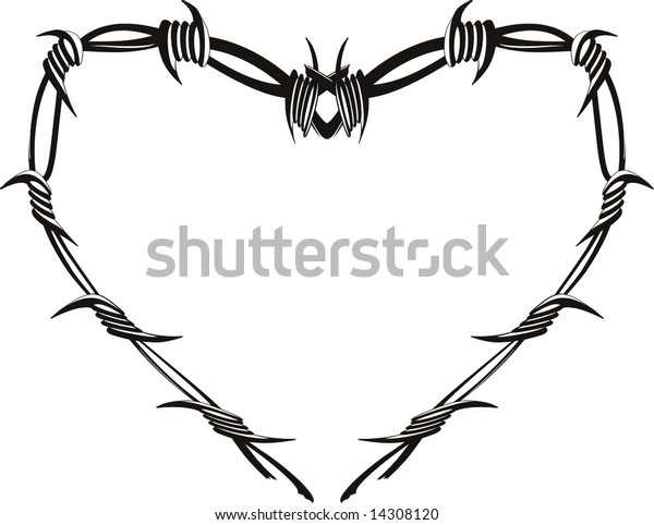 Heart Barbed Wire Stock Vector (Royalty Free) 14308120