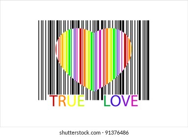 Heart barcode icon. Useful bar code for Valentine's Day, vector
Isolated on white