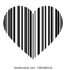 Heart in barcode style for your Valentine's design or tattoo. 