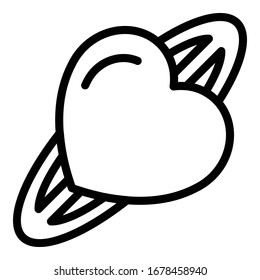 Heart barrette icon. Outline heart barrette vector icon for web design isolated on white background