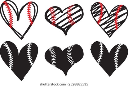 Heart Baseball, Baseball Cut File, Love Sport, Softball Silhouette