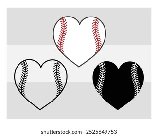 Heart Baseball, Baseball Silhouette, Sports, Softball Silhouette, Ball, Png, Baseball Vector, Baseball Clipart, Softball, 