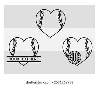 Heart Baseball, Baseball Silhouette, Sports, Softball Silhouette, Ball, Png, Baseball Vector, Baseball Clipart, Softball, 