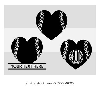 Heart Baseball, Baseball Silhouette, Sports, Softball Silhouette, Ball, Png, Baseball Vector, Baseball Clipart, Softball, 