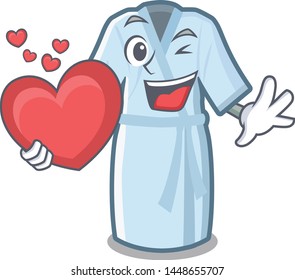 With heart bathrobe stored in the character cupboard