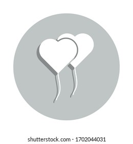 heart beads badge icon. Simple glyph, flat vector of web icons for ui and ux, website or mobile application