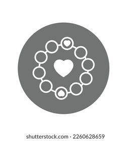 Heart beads bangle Vector Icon easily modified

