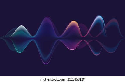 Heart Beat 3D Wave On Dark Background. Abstract Heartbeat Or Cardiogram In Form Of Fire With Sparks. Digital Music Sound Energy Vector Network. Futuristic Wireframe Curve Of Cardiology Rhythm.