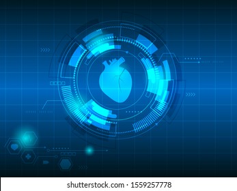 heart beat abstract technology background vector illustration