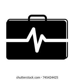Heart beat black vector icon on white background