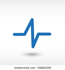 heart beat -  blue vector icon