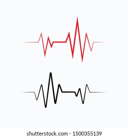 Heart beat cardiogram - blue vector illustration 