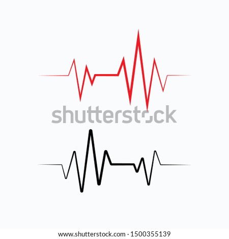 Heart beat cardiogram - blue vector illustration 