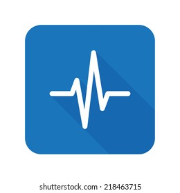 Heart beat cardiogram icon.