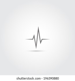 Heart beat cardiogram icon in flat design style. Vector illustration eps 10.