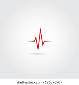 Heart beat cardiogram icon in flat design style. Vector illustration eps 10.