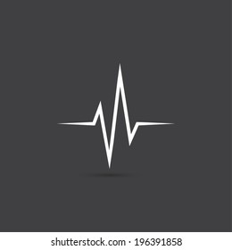 Heart beat cardiogram icon in flat design style. Vector illustration eps 10.