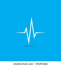 Heart beat cardiogram icon in flat design style. Vector illustration eps 10.