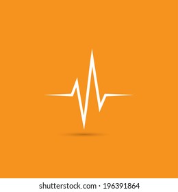 Heart beat cardiogram icon in flat design style. Vector illustration eps 10.