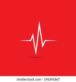 Heart beat cardiogram icon in flat design style. Vector illustration eps 10.