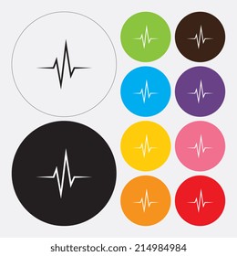 Heart beat cardiogram icon in flat design style. Vector illustration eps 10.