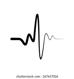 Heart beat cardiogram icon isolated on white background.