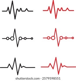 Heart beat cardiogram icon vector.