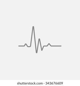 Heart beat cardiogram line icon for web, mobile and infographics. Vector dark grey icon isolated on light grey background.