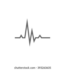Heart beat cardiogram line icon.